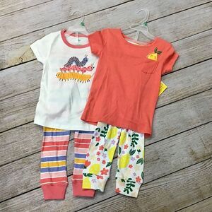 NWT 2 Dip Brand Toddler Girls 2 Piece Pajama Sets Size 4T